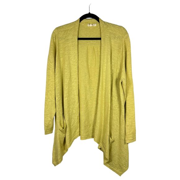 Eileen Fisher Woman Yellow Lightweight Linen Open Cardigan Women's Size 1X - Picture 1 of 5
